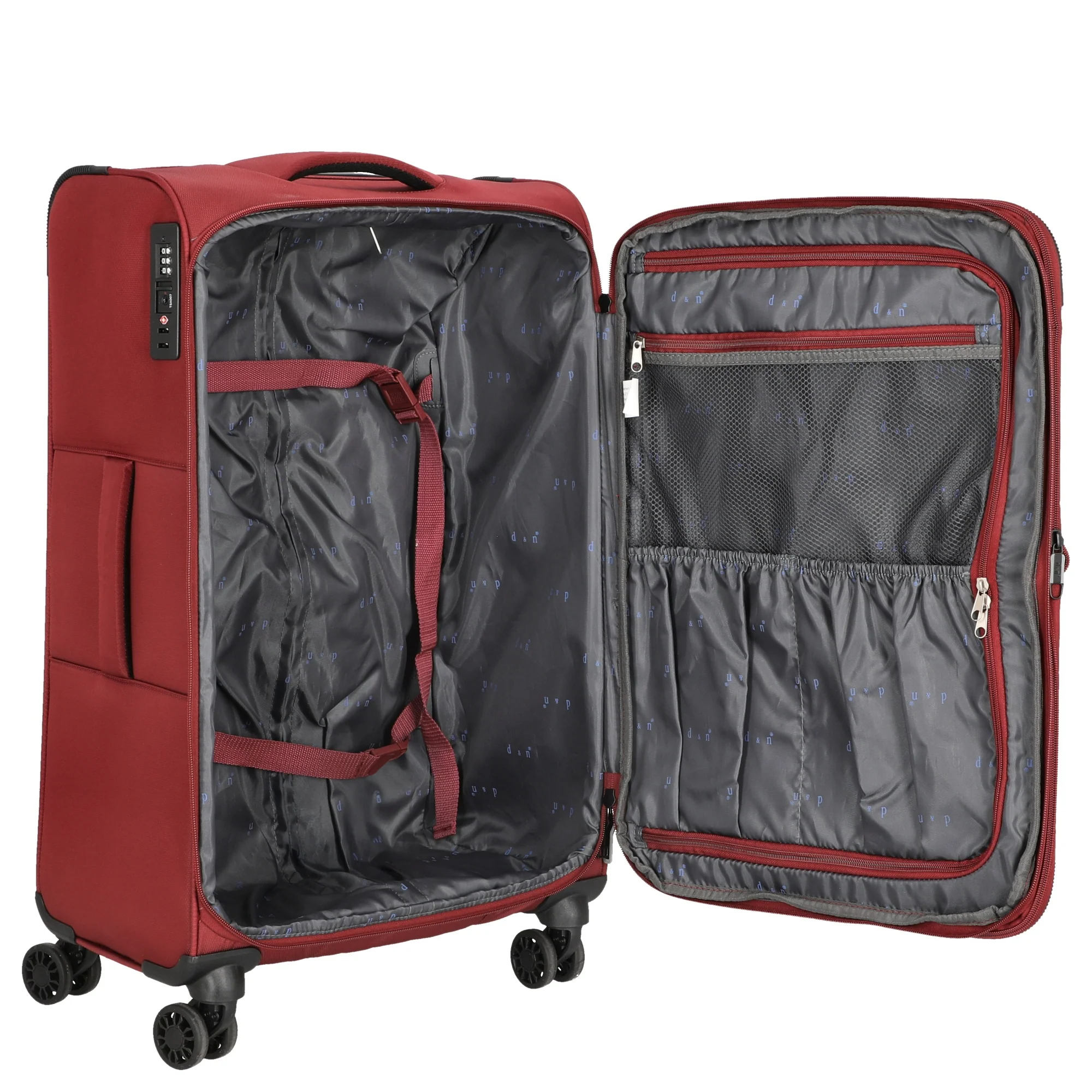 D&N Travel Line 9504 - 4-Rollen-Trolley M 67 cm erw. (dark red) - Image 6