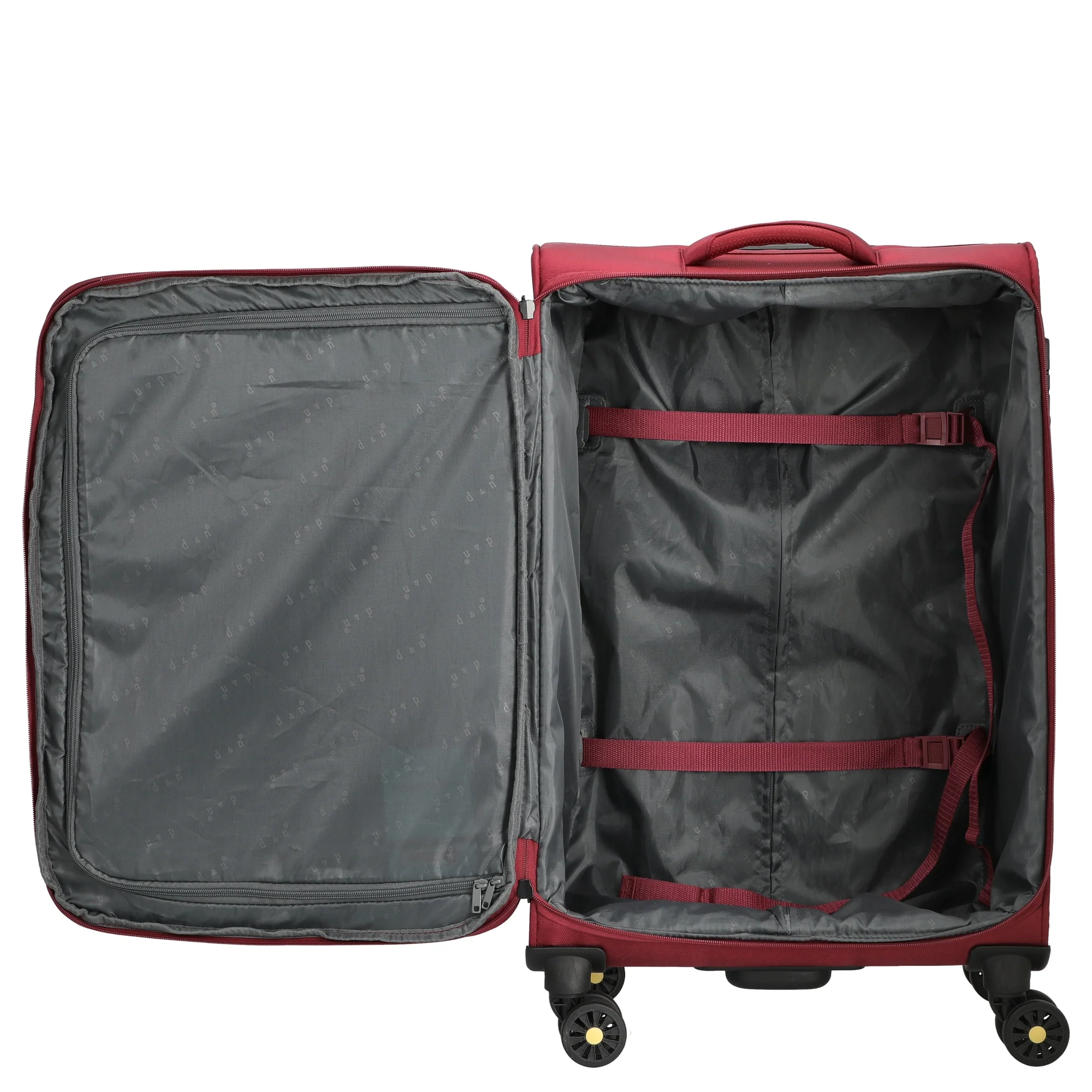 D&N Travel Line 9704 - 4-Rollen-Trolley M 68 cm erw. (dark red) - Image 6