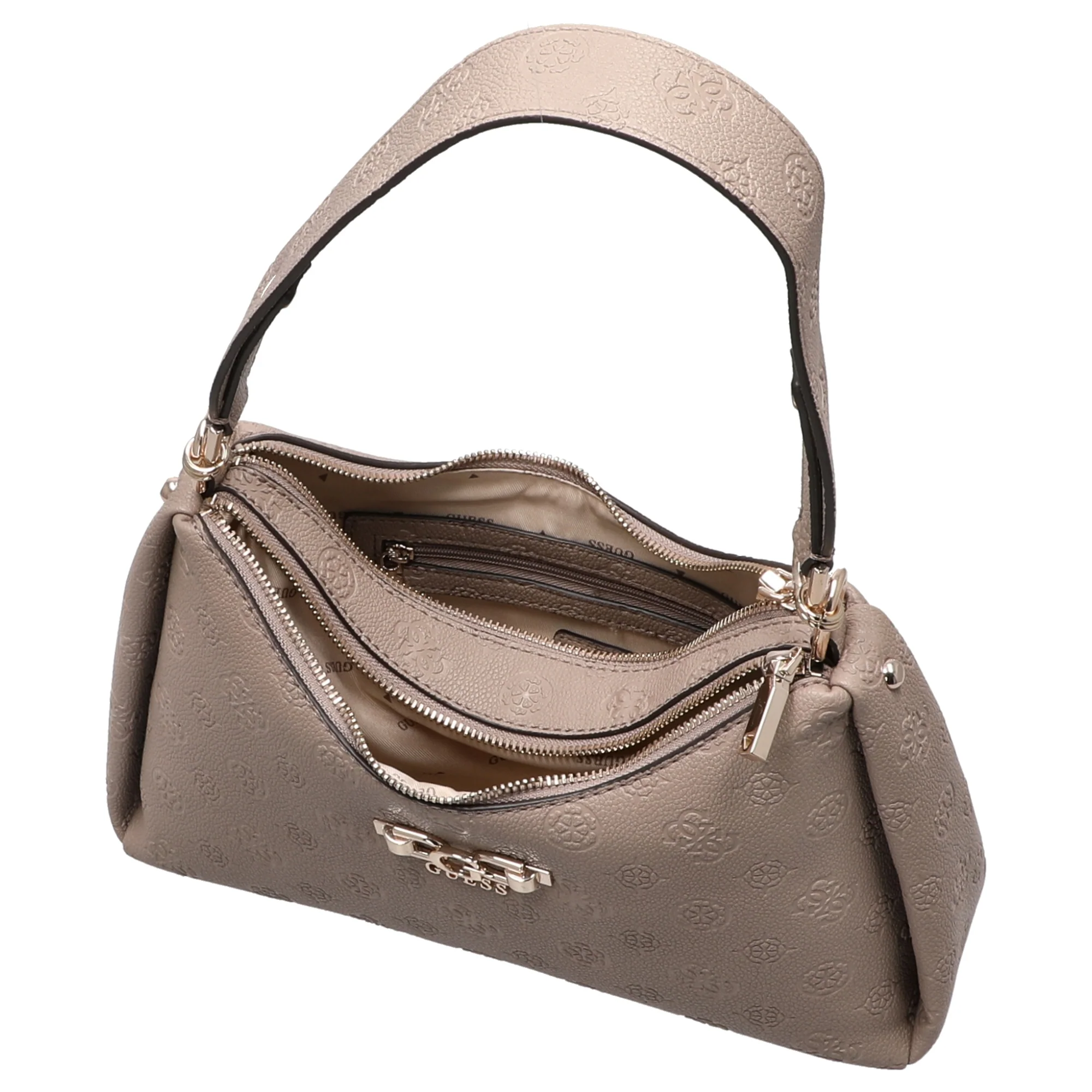 Guess Anise Double Zip - Schultertasche 28.5 cm (dark taupe logo) - Image 6