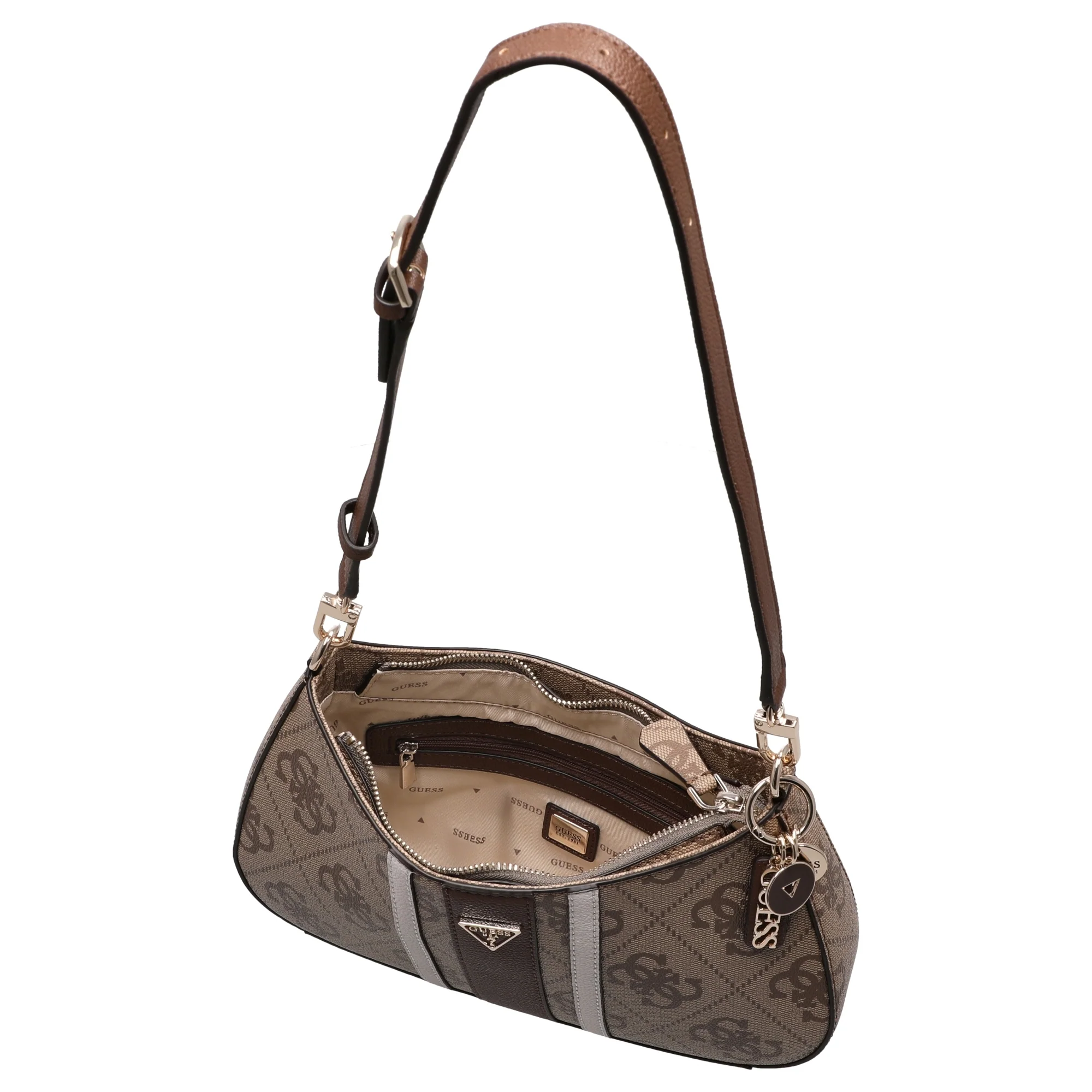 Guess Noelle ll Top Zip - Schultertasche 29 cm (latte logo/brown) - Image 6