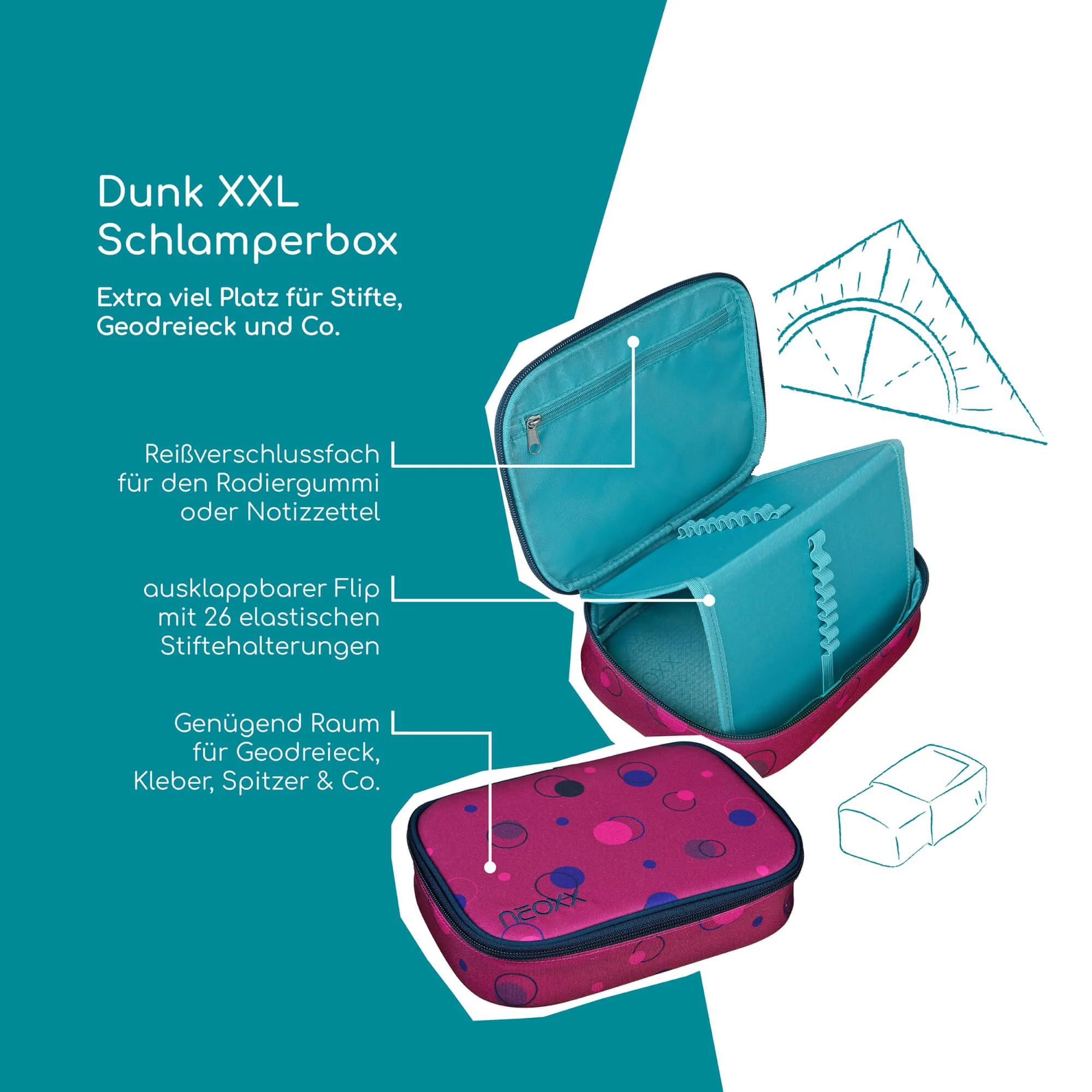 Neoxx DUNK - Schlampermäppchen XXL 23.5 cm (Bubble me around) - Image 5