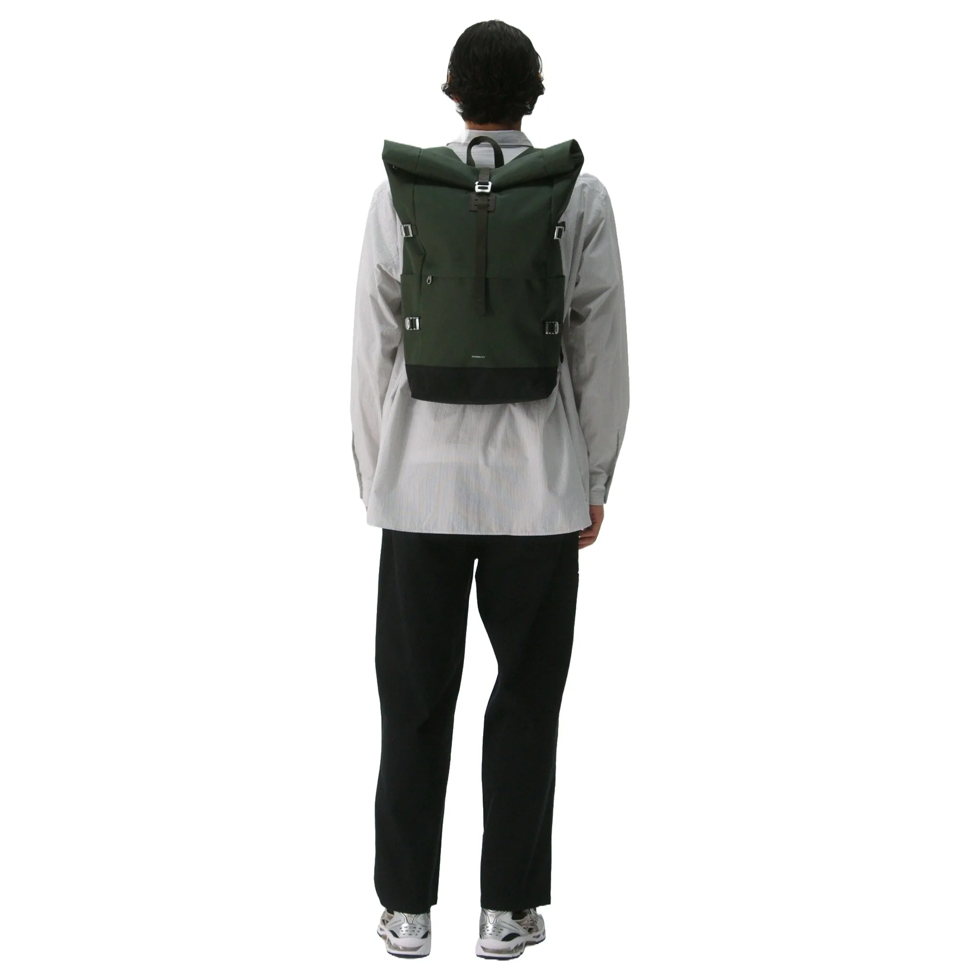 Sandqvist Icon Rolltop - Rucksack L 16" 65 cm erw. (dawn Green with dark brown leather) - Image 5