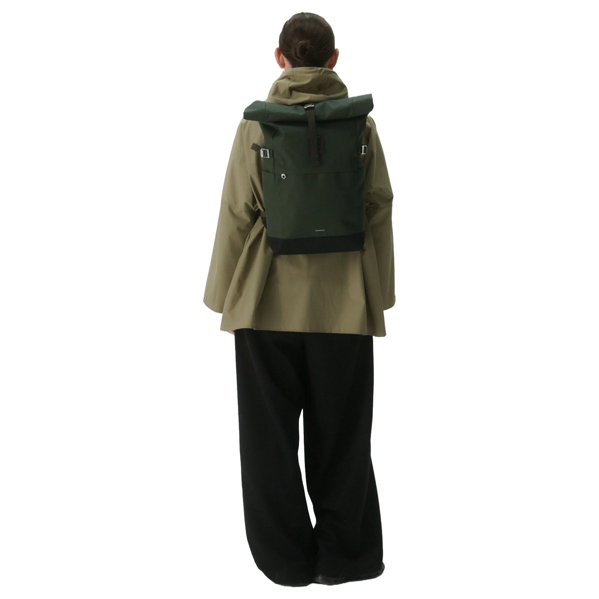 Sandqvist Icon Rolltop - Rucksack M 14" 60 cm (dawn green with dark brown leather) - Image 7