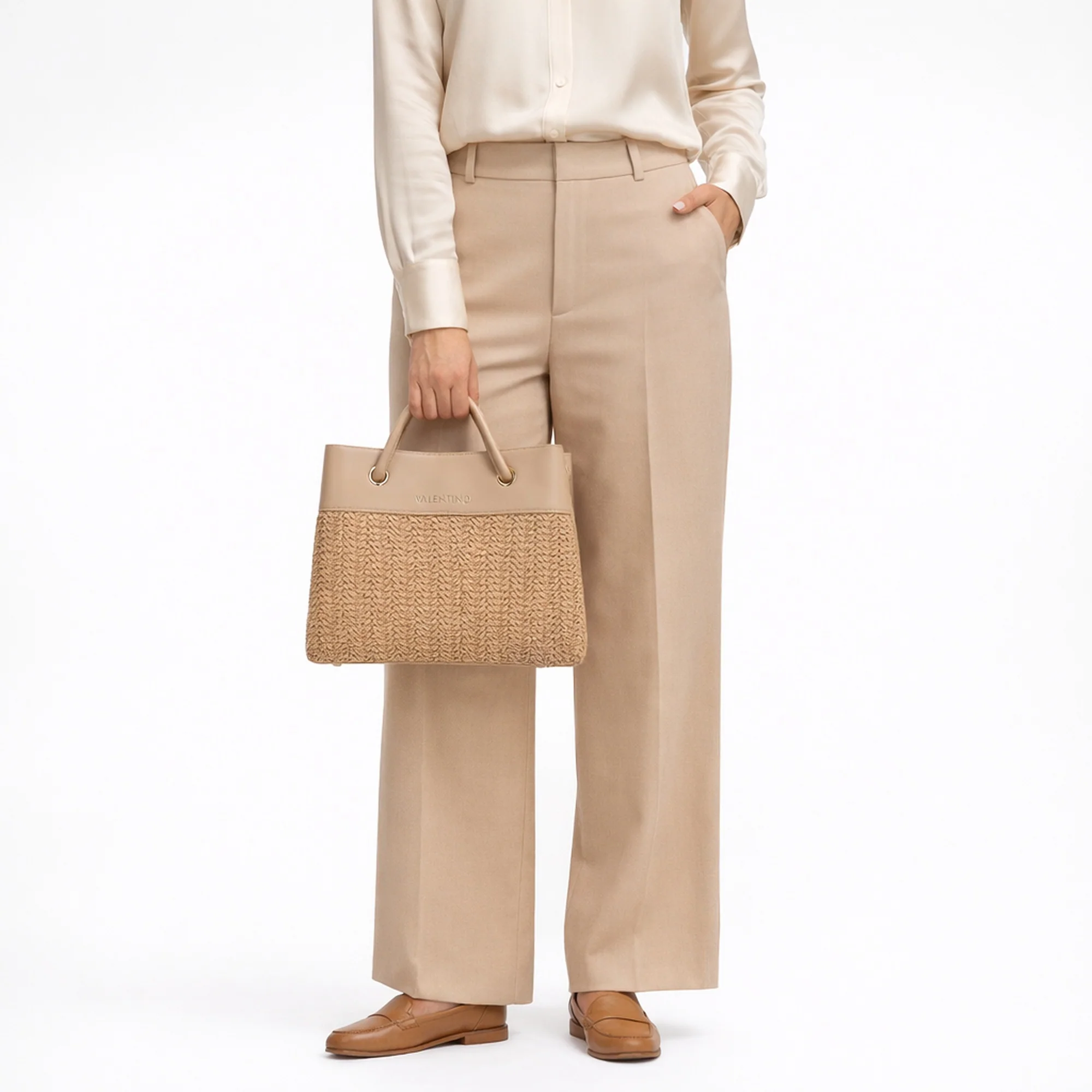 Valentino Bags Alexia Summer - Henkeltasche 35 cm (naturale) - Image 8